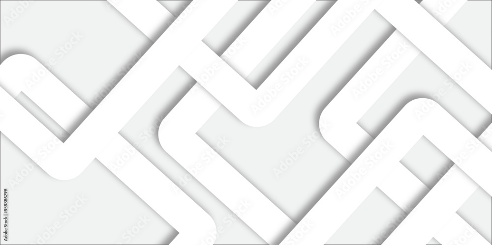 Poster white abstract geometric background with white paper sheets soars as abstract spaces with rectangles