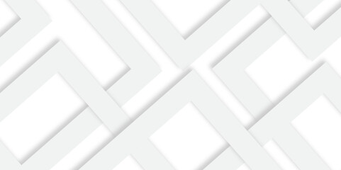 White abstract geometric background with white paper sheets soars as abstract spaces with rectangles, parallel stripes, perspective, shadows in simple strict modern material in triangle and square.	
