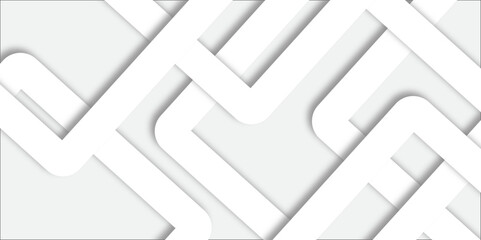 White abstract geometric background with white paper sheets soars as abstract spaces with rectangles, parallel stripes, perspective, shadows in simple strict modern material in triangle and square.	
