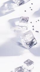 Obraz premium cube falling into water, tile