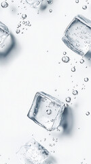 cube falling into water, tile