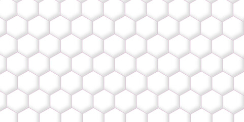 Fototapeta premium Abstract pattern with hexagonal white and gray technology line paper background. Hexagonal 3d vector grid tile and mosaic structure simple style hexagonal graphic concept. Futuristic surface design. 