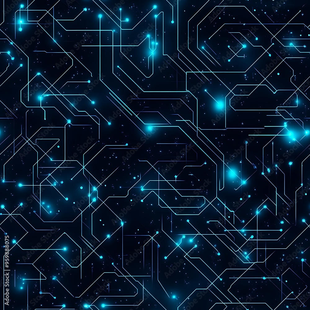 Poster abstract digital background with glowing lines and nodes, representing technology and connectivity i