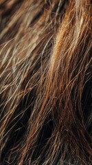 A detailed look at hair strands reveals several split ends, highlighting the texture and condition of the hair