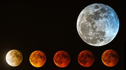 Obraz premium Lunar Appearance effect during an eclipse highlighting the moon's features and details with the celestial event