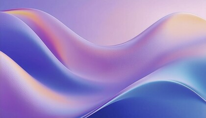 Fototapeta premium Abstract fluid iridescent holographic neon curved wave in motion lavender background 3d render. Gradient design element for backgrounds, banners, wallpapers, posters, and covers.