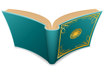 magic book keeper of magical information on paper cartoon stock vector illustration isolated on white background