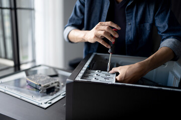 IT Engineer installing Hardware Equipment Development Facility Engineer  Maintenance computer Motherboard Electronic repair shop technology business