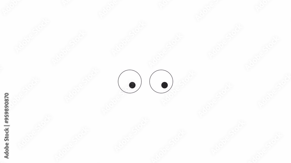 Poster eyes with moving irises loading animation black and white. data updating control animated element mo