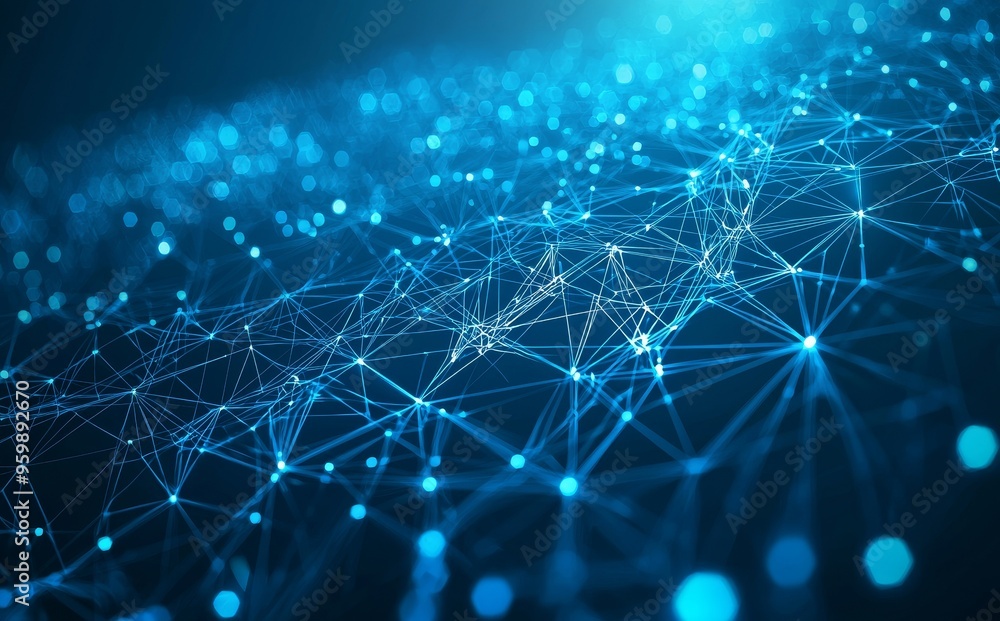 Poster background with abstract futuristic polygons and lines