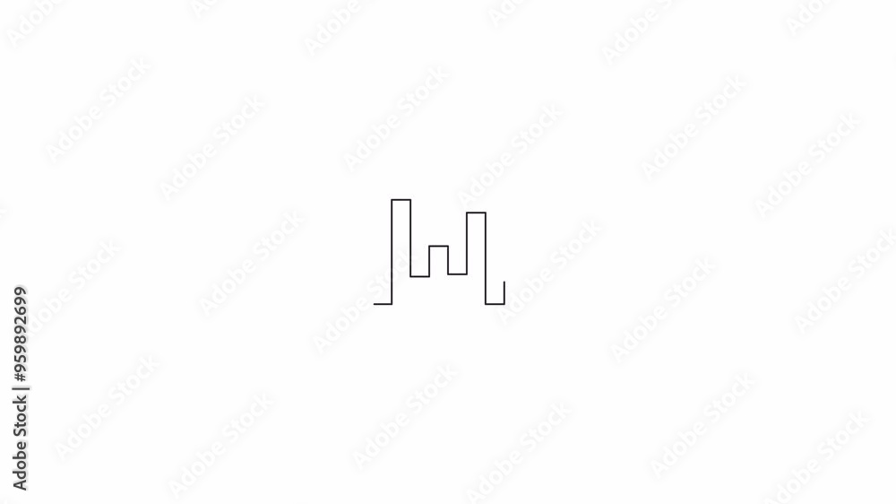 Poster vertical bar chart loading animation black and white. business data upgrade animated element monochr