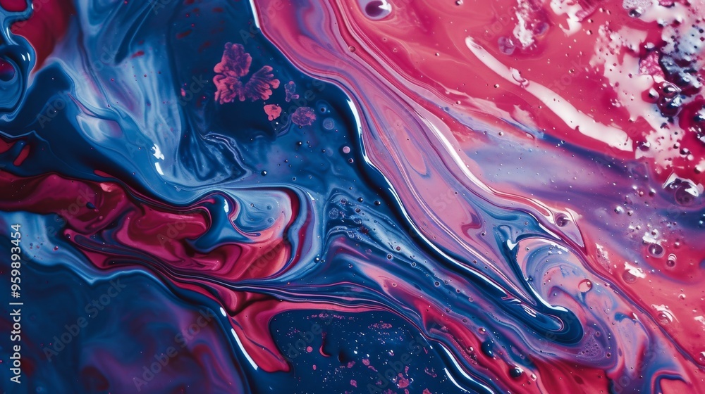 Aufkleber mesmerizing abstract fluid art featuring swirling patterns of blue and pink. the fluid dynamics crea