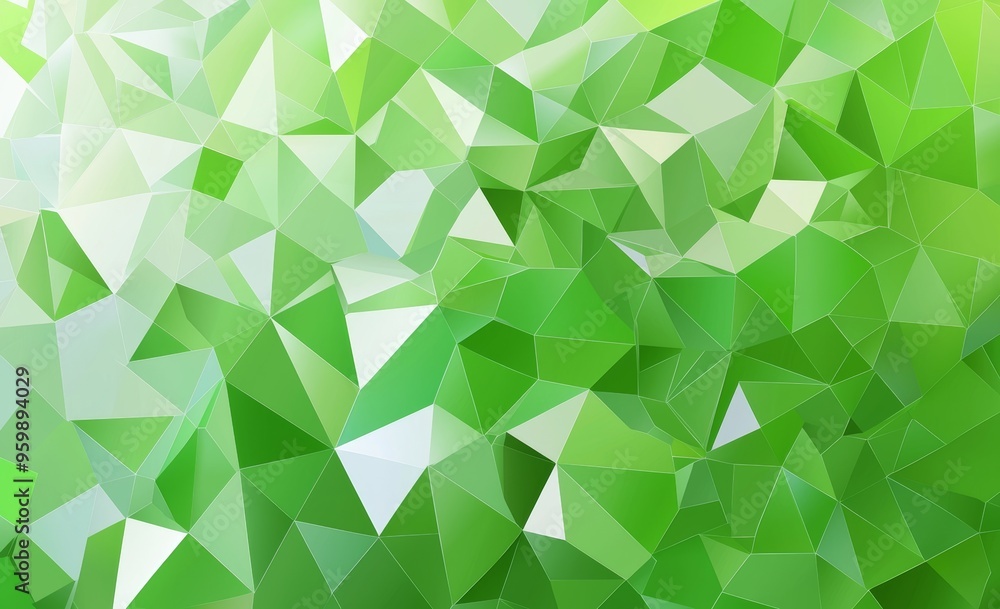 Poster an abstract green that consists of triangles. a geometric background in the origami style with gradi
