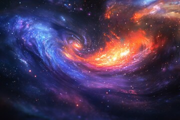 Fototapeta premium A vibrant cosmic background with stars and nebulae, perfect for creating sci-fi or fantasy-themed designs.