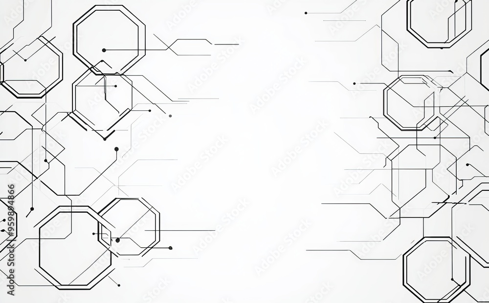 Poster the hexagonal background of this illustration is a digital geometric abstraction with lines and dots
