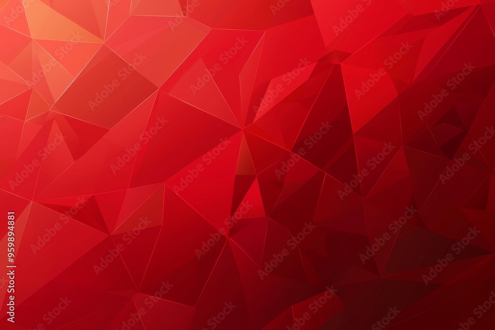 Poster graphic background with abstract geometric triangular polygons in red