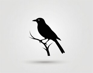 Fototapeta premium Bird silhouette logo design. icon in black and white color. Ai generated image.