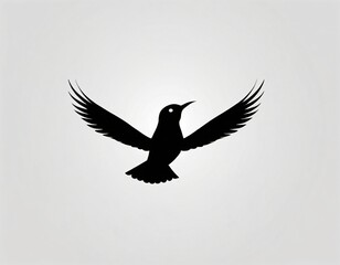 Fototapeta premium Bird silhouette logo design. icon in black and white color. Ai generated image.