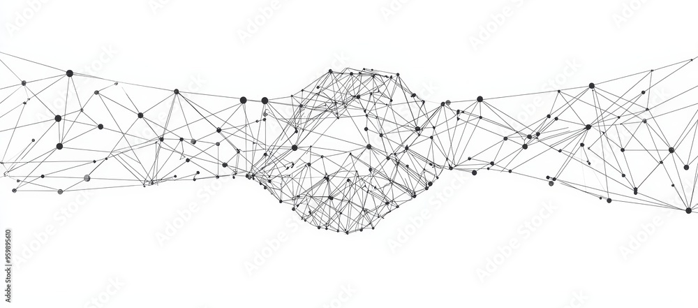 Poster an abstract line and point handshake business concept with polygon point lines. hands chain links co