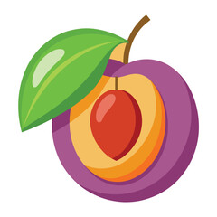 Quirky Quetsch Fruit Vector Illustration