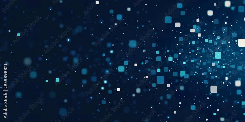 Wall mural abstract digital background with particles. 3d illustration.