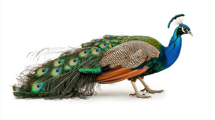 Obraz premium A minimalistic image featuring a bird in sharp focus against a clean white background. Ideal for projects that require simplicity and attention to nature, wildlife, or flight themes.