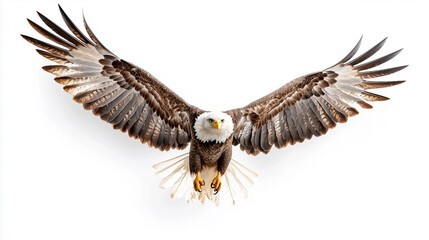 Obraz premium A minimalistic image featuring a bird in sharp focus against a clean white background. Ideal for projects that require simplicity and attention to nature, wildlife, or flight themes.