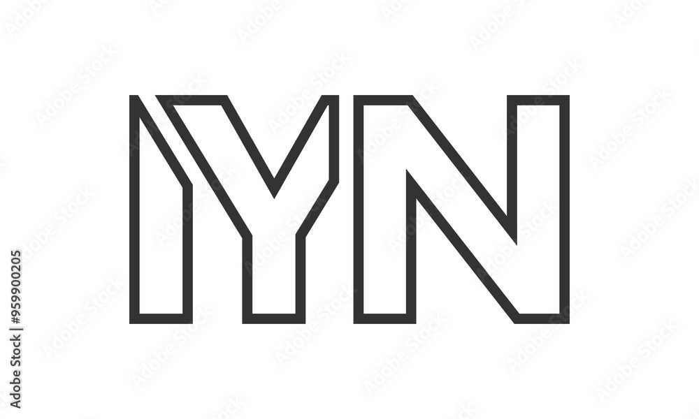 Poster iyn logo design template with strong and modern bold text. initial based vector logotype featuring s