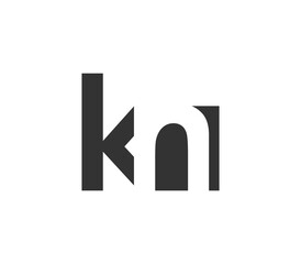 KN creative geometric initial based modern and minimal logo. Letter k n trendy fonts.