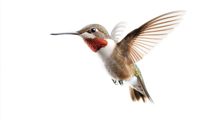 Obraz premium A minimalistic image featuring a bird in sharp focus against a clean white background. Ideal for projects that require simplicity and attention to nature, wildlife, or flight themes.