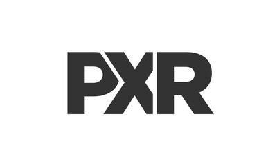 PXR logo design template with strong and modern bold text. Initial based vector logotype featuring simple and minimal typography. Trendy company identity.