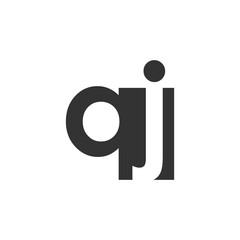 QJ creative geometric initial based modern and minimal logo. Letter q j trendy fonts.