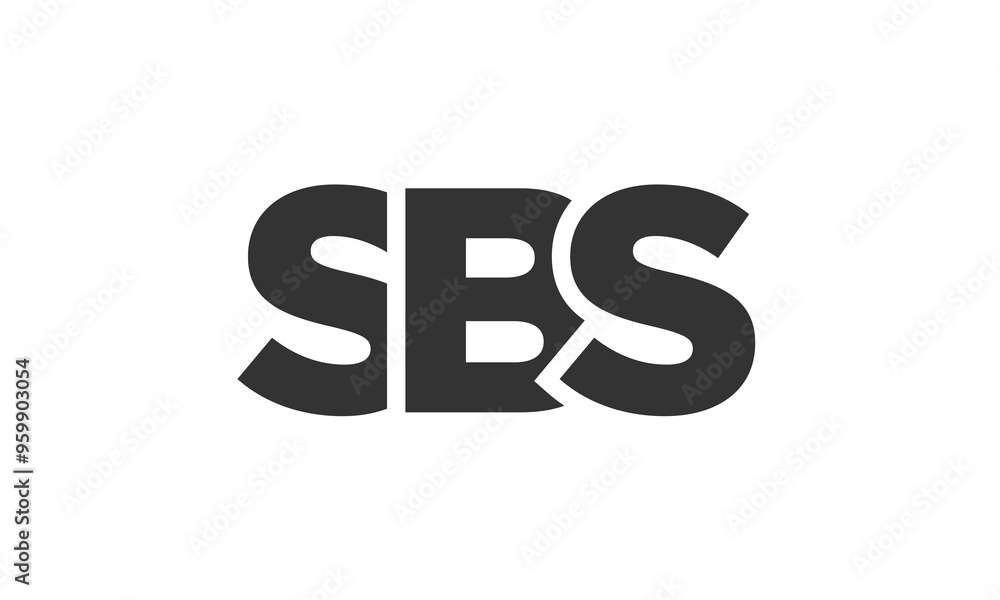 Poster sbs logo design template with strong and modern bold text. initial based vector logotype featuring s