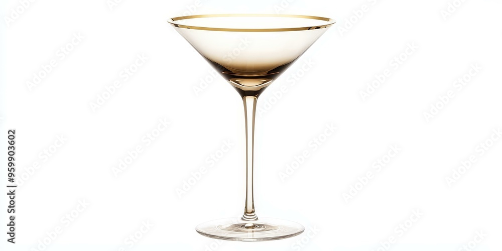 Poster empty gold-rimmed martini glass.