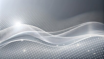 Abstract grey pattern and background poster with dynamic waves. technology Particle Mist network Cyber security illustration. Dynamic wave element design.