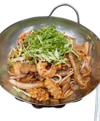 Delicious Asian Street Food on White Background
