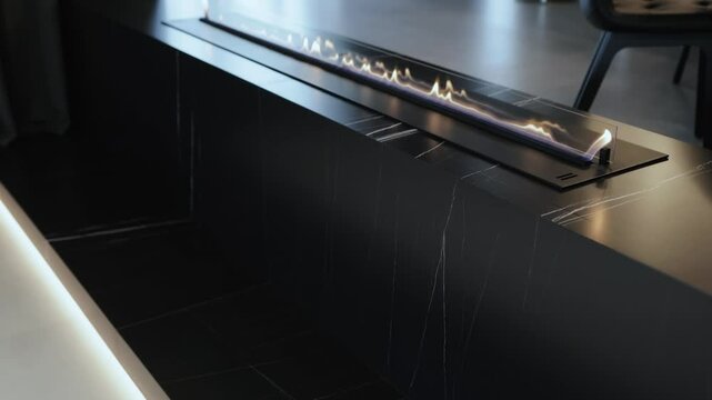 Sleek and Modern Fireplace Adding Charm to Contemporary Interior Design Elements
