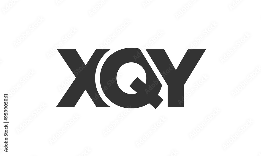 Poster xqy logo design template with strong and modern bold text. initial based vector logotype featuring s