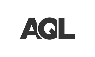 AQL logo design template with strong and modern bold text. Initial based vector logotype featuring simple and minimal typography. Trendy company identity.