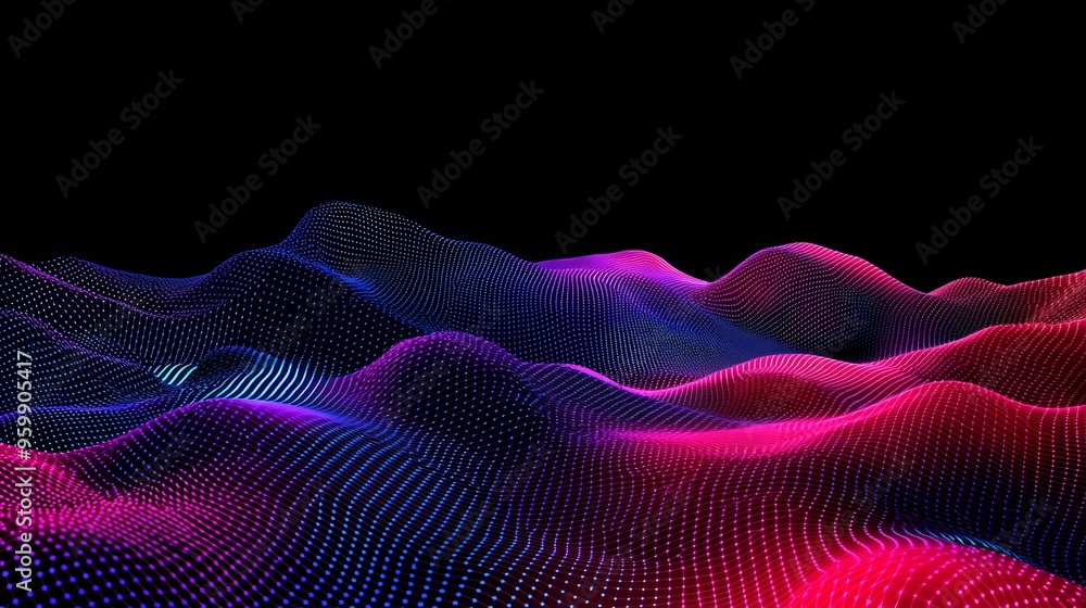 Poster a digital background with cybernetic particles. plexus geometric effect and big data. low poly mesh.