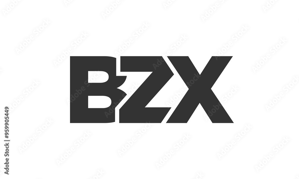 Poster bzx logo design template with strong and modern bold text. initial based vector logotype featuring s