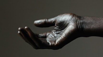 Close up of black man or woman's hand. Day for the elimination of racial discrimination and racism