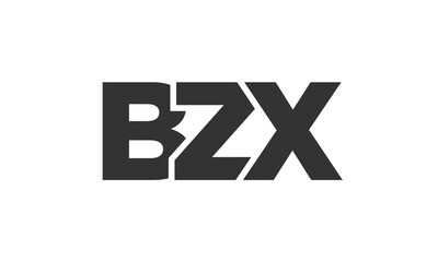 BZX logo design template with strong and modern bold text. Initial based vector logotype featuring simple and minimal typography. Trendy company identity.