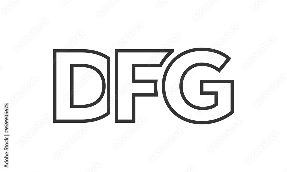 Poster dfg logo design template with strong and modern bold text. initial based vector logotype featuring s