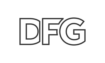 DFG logo design template with strong and modern bold text. Initial based vector logotype featuring simple and minimal typography. Trendy company identity.