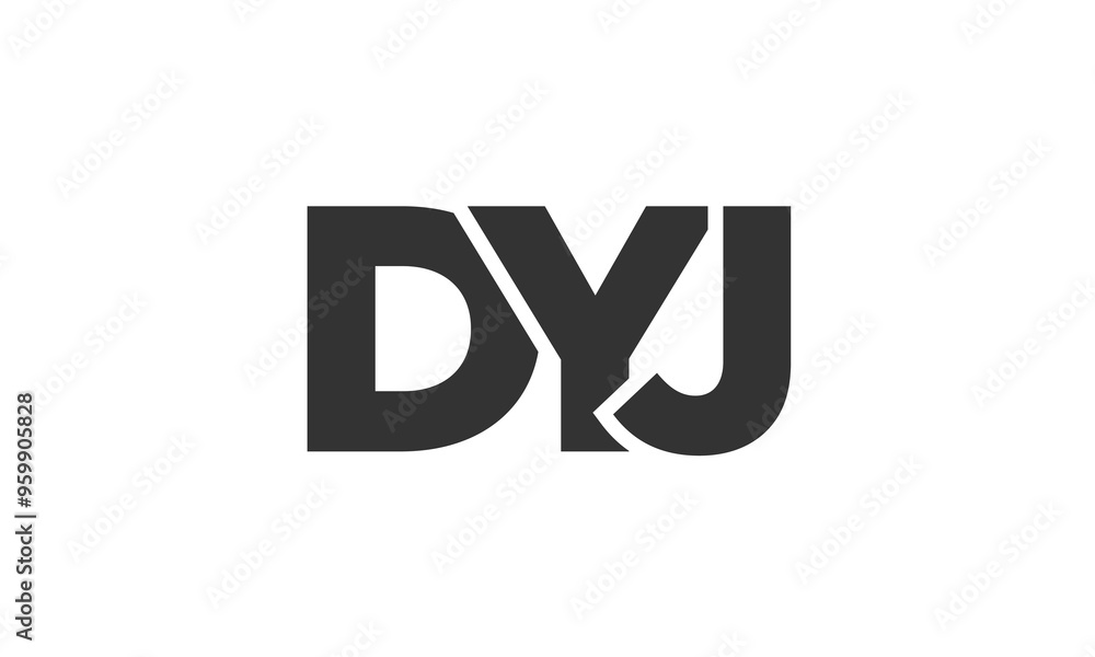 Fototapete DYJ logo design template with strong and modern bold text. Initial based vector logotype featuring simple and minimal typography. Trendy company identity.