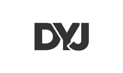 DYJ logo design template with strong and modern bold text. Initial based vector logotype featuring simple and minimal typography. Trendy company identity.