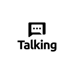 Modern Chat Talk Logo Design Vector Template