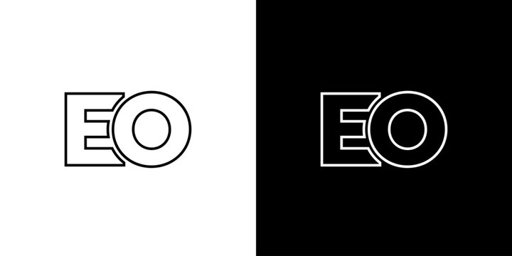 Letter E and O, EO logo design template. Minimal monogram initial based logotype.