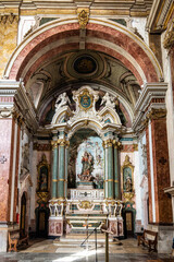 Interior of the San Sebastiao Catholic Church in Setubal, Portugal